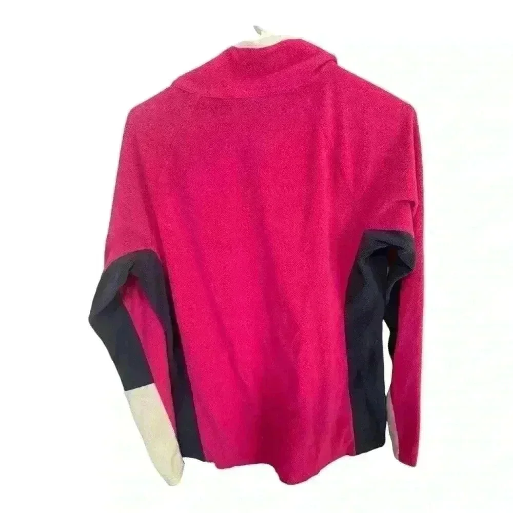 Columbia Sportswear Polar Pink Fuchsia 1/4 Zip Fleece Top Size Large - Picture 6 of 7